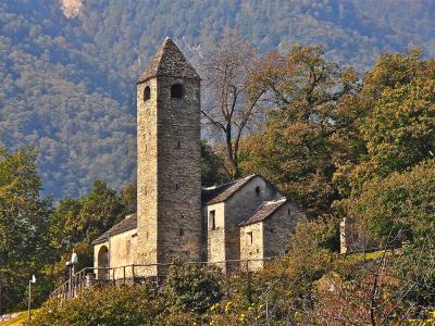 The Romanesque church of San Bernardo above Curzútt